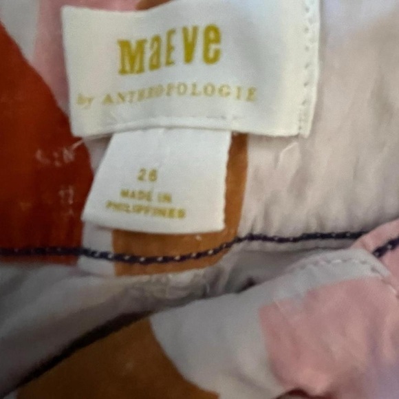 Maeve pants with a unique print - white with pink, orange, and blue letters #90s - Picture 5 of 6